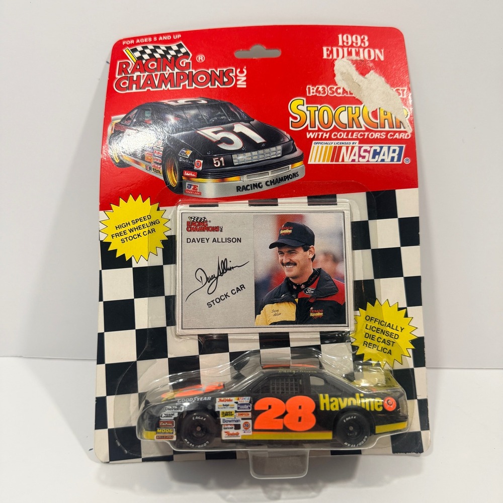 Racing Champions NASCAR Stock Car 1:43 Black Davey Allison 28 Havoline